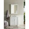 James Martin Vanities Bristol 30in Single Vanity, Bright White w/ 3 CM Arctic Fall Solid Surface Top 157-V30-BW-3AF